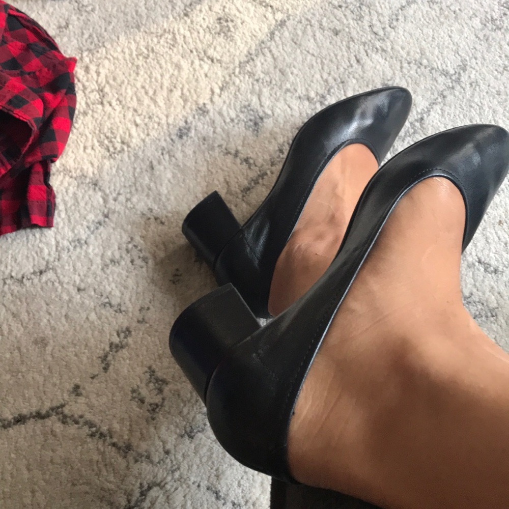 Black leather hipster heels!
